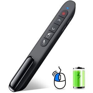 DINOSTRIKE Wireless Presenter Remote Air Mouse 2.4GHz USB Clicker Rechargeable